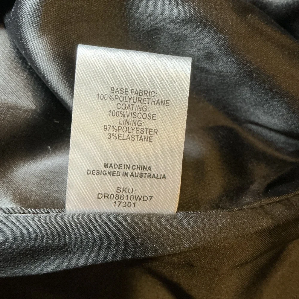 Meshki Black Leather Button-Up Women's dress - Picture 7 of 10